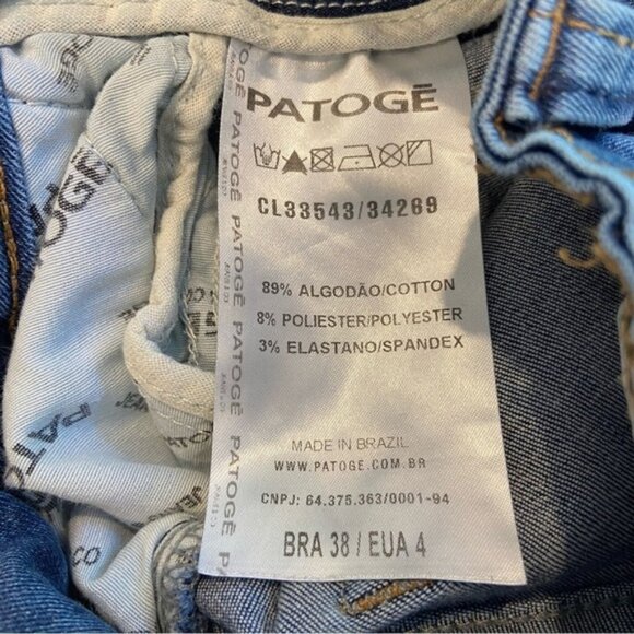 Patogé Brazilian skinny sexy jeans stretchy blue denim high rise waisted euro 38 - Picture 7 of 10